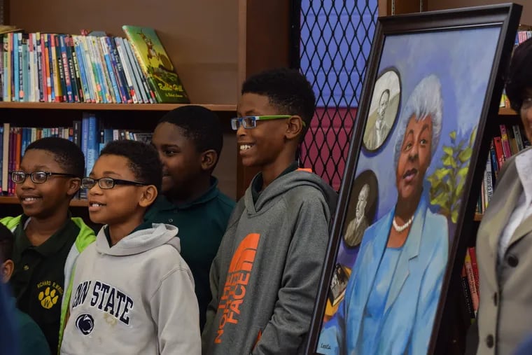 On Friday, a portrait of trailblazing Philadelphia educator Ruth Wright Hayre was unveiled at the school named for her grandfather in North Philadelphia.