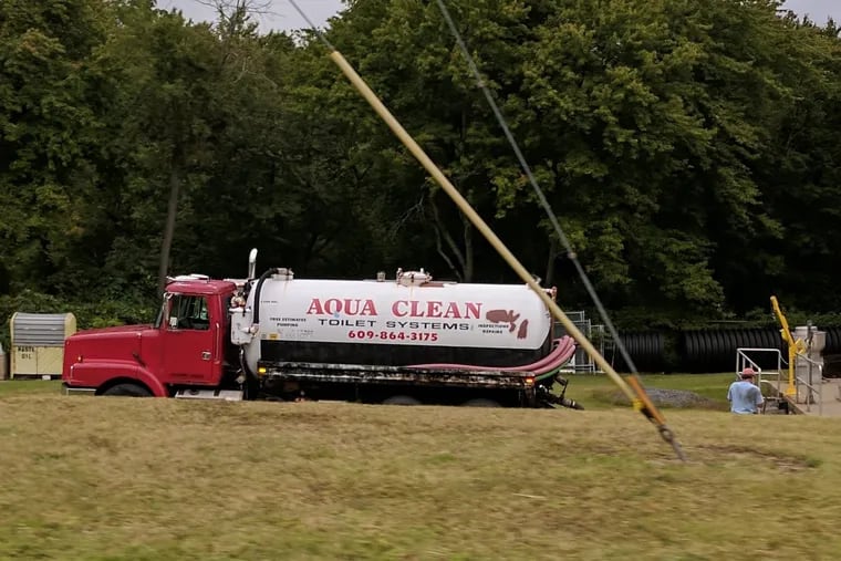 In this photo obtained by the Office of the State Comptroller, an Aqua Clean Toilet Systems truck is seen on an alleged trip to dump septic waste at the Wrightstown Municipal Utilities Authority.