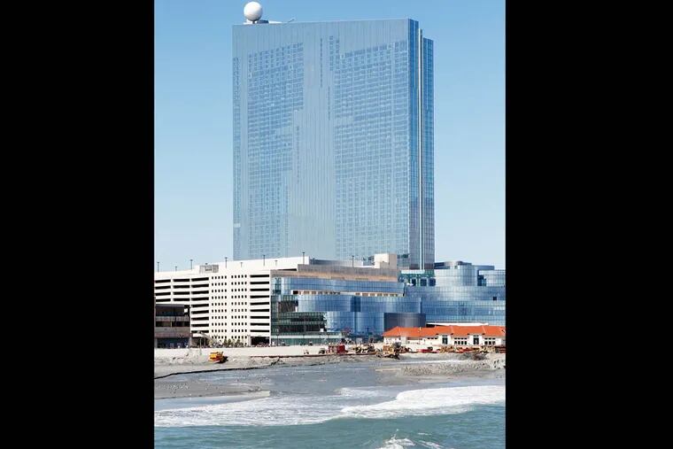 Revel, Atlantic City's new $2.4 billion mega-casino on the Boardwalk, plans to give its chief rival and model, Borgata, a run for its money. With a multitude of non-gaming offerings, Revel turns the quintessential casino business model in A.C. upside down by treating its 1,898 rooms, 14 restaurants, 55,000 square foot retail galleria, two nightclubs and a ÒdayclubÓ, and 10 pools with a cabana area just as - if not more important - than its gaming floor. Of course, Borgata was the first Las Vegas-style mega casino to introduce this concept at the Shore nine summers ago in July 2003, but Revel takes it to a new level at twice the price and footprint. Exterior show of the Revel on April 19, 2012. (Akira Suwa  /  Staff Photographer)