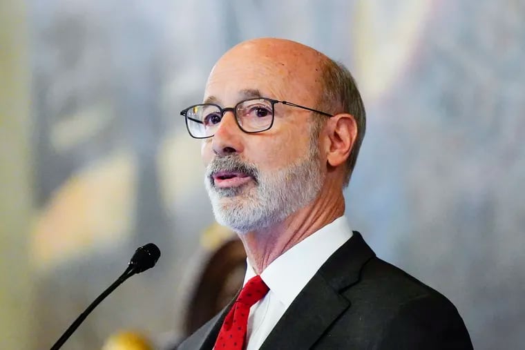 Democratic Gov. Tom Wolf delivers his budget address for the 2022-23 fiscal year to a joint session of the Pennsylvania House and Senate in Harrisburg, Tuesday, Feb. 8, 2022.