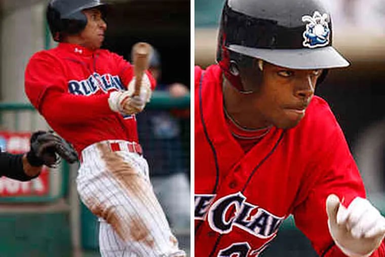 Outfielder Anthony Gose (left) was drafted by the Phillies out of high school in 2008. Outfielder Zach Collier (right) is 6-foot-2, 190 pounds, but the Phillies believe he will fill out and could someday hit for power.