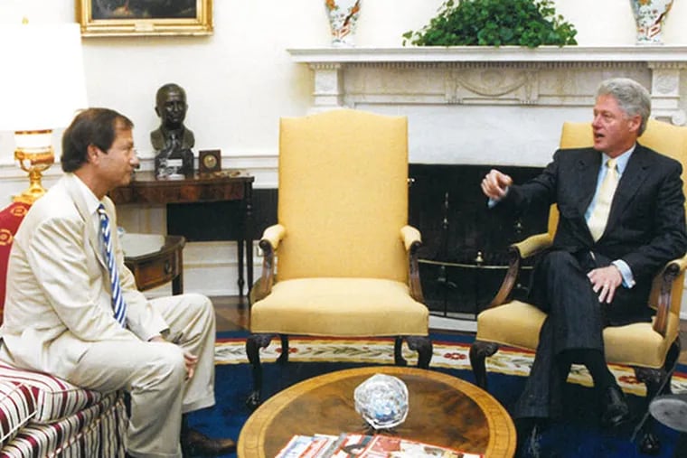 Lewis Katz with former President Bill Clinton in the Oval Office.