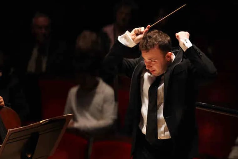 Conducting the Philadelphia Orchestra at Verizon Hall in December: "We've had two strong weeks with him," said principal timpanist Don Liuzzi. "We've seen enough to know he has a vitality about him and musical intelligence that we're excited about."