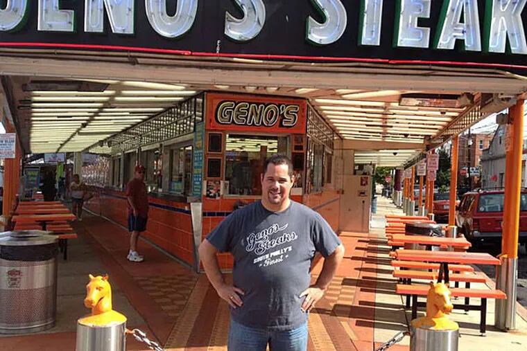 Geno's Steaks is a South Philly institution, and CEO Geno Vento had no intention of shutting it down when his father, Joey, died in 2011. And he still wants you to order in English. (Michael Hinkelman/Staff)