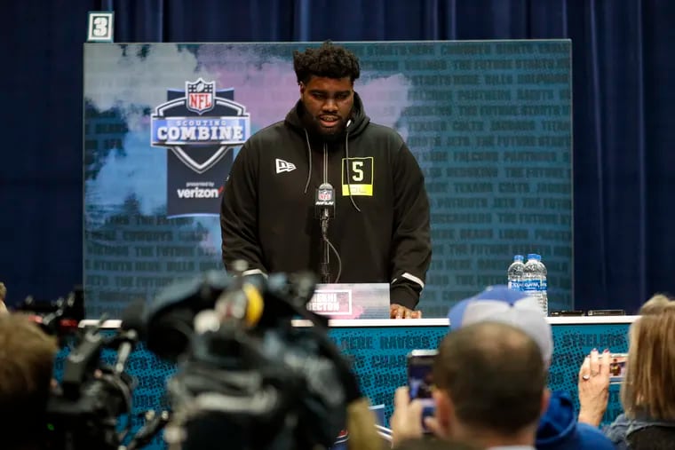 Louiville's Mekhi Becton, who is 6-7 and 364 pounds, is expected to be one of six offensive tackles who could go in the first round of the April 23-25 NFL draft.