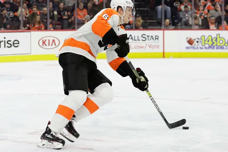 Flyers defenseman Travis Sanheim is one of the many young players who has been given an increased role under interim coach Scott Gordon.