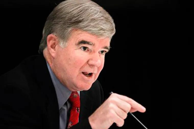 What does NCAA President Mark Emmert have planned for the future of Penn State athletics? (AP Photo/Manuel Balce Ceneta, File)