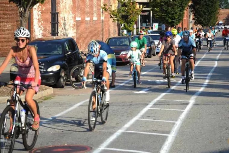 Instead of a massive, permanent infrastructure project, the group built a temporary bike grid in Macon’s downtown area, stretching along five miles of high-traffic thoroughfares.