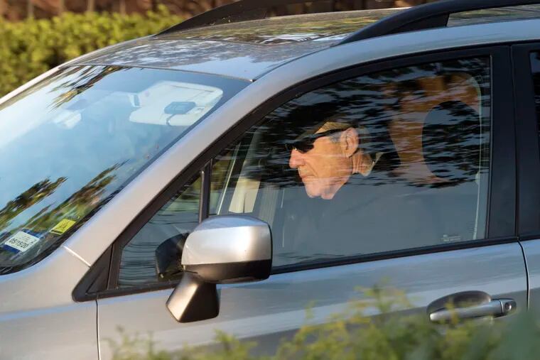 Special counsel Robert Mueller drives away from his Washington home on Wednesday, April 17, 2019.