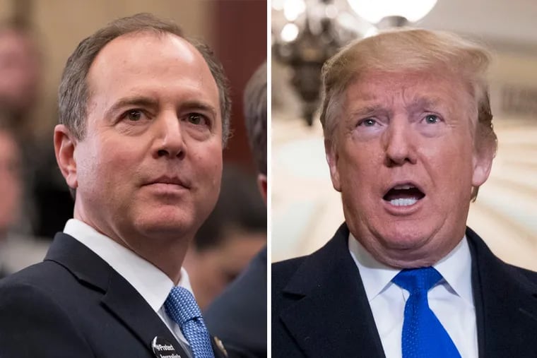 Top House Democrat Adam Schiff, left, continues to insist he’s seen evidence President Donald Trump colluded with Russia during the 2016 election.