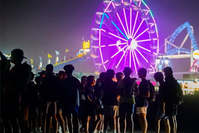 The large groups of teens gathered on the beach near 11th Street in Ocean CIty, N.J. on July 27, 2021.