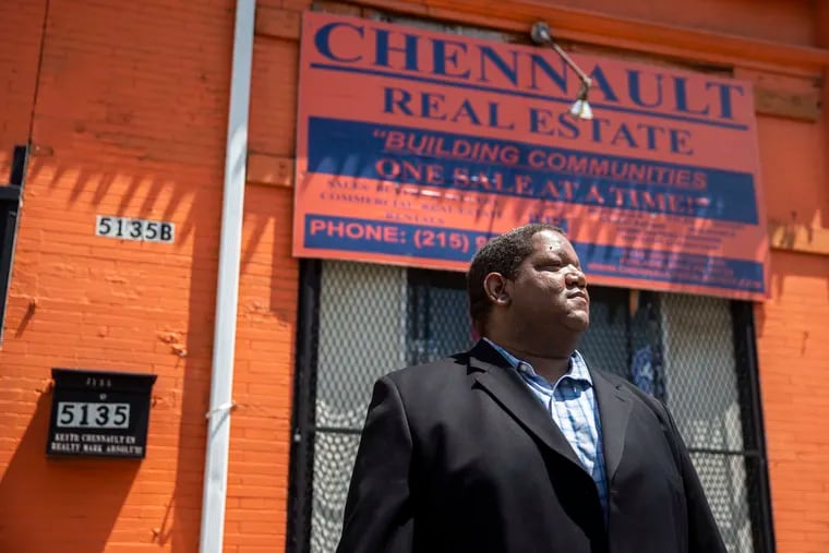 Keith Chennault posed for a portrait outside of his office in West Philadelphia, Pa. on Monday, June 22, 2020. Keith's company, Chennault Real Estate, does apartment rentals at a wide variety of price points in Philadelphia, as well as Montgomery and Delaware Counties.