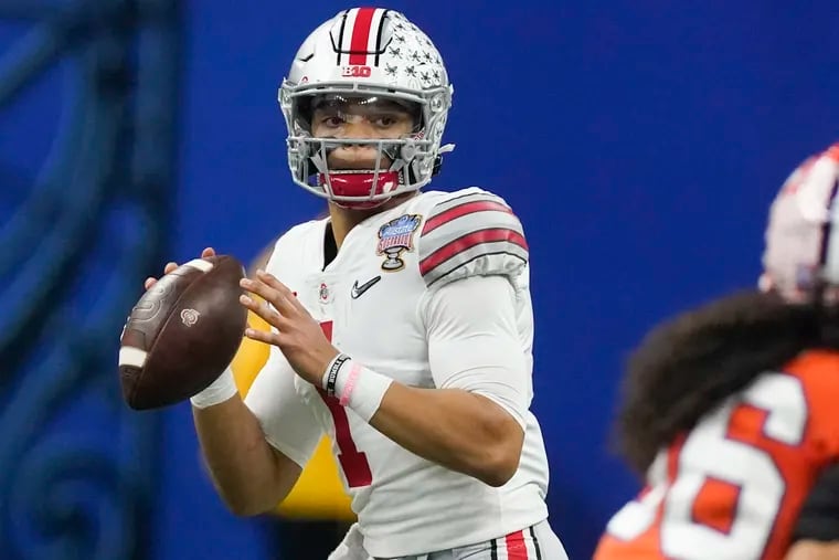 Ohio State quarterback Justin Fields is expected to be drafted high in the first round.