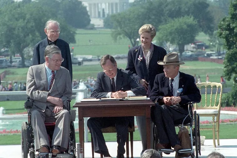 On July 26, 1990, President George H.W. Bush signed the Americans With Disabilities Act. The U.S. Supreme Court has since applied the law to websites, which has sparked a lot of litigation.