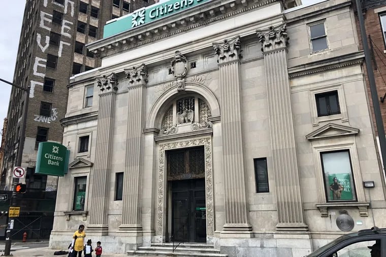 A Citizens Bank building at the intersection of Broad Street, Erie Avenue, and Germantown Avenue. Some advocates want city and state governments to run their own banks.