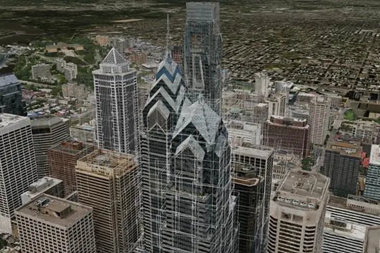 Philadelphia-based Cesium made this photogrammetry model of Center City Philadelphia's high-rise district, from data provided by Chester County-based construction software maker Bentley Systems. Cesium says its "3D tiling pipelines make it easy to stream highly detailed massive models like this in a Web browser by loading only the pieces that are needed."
