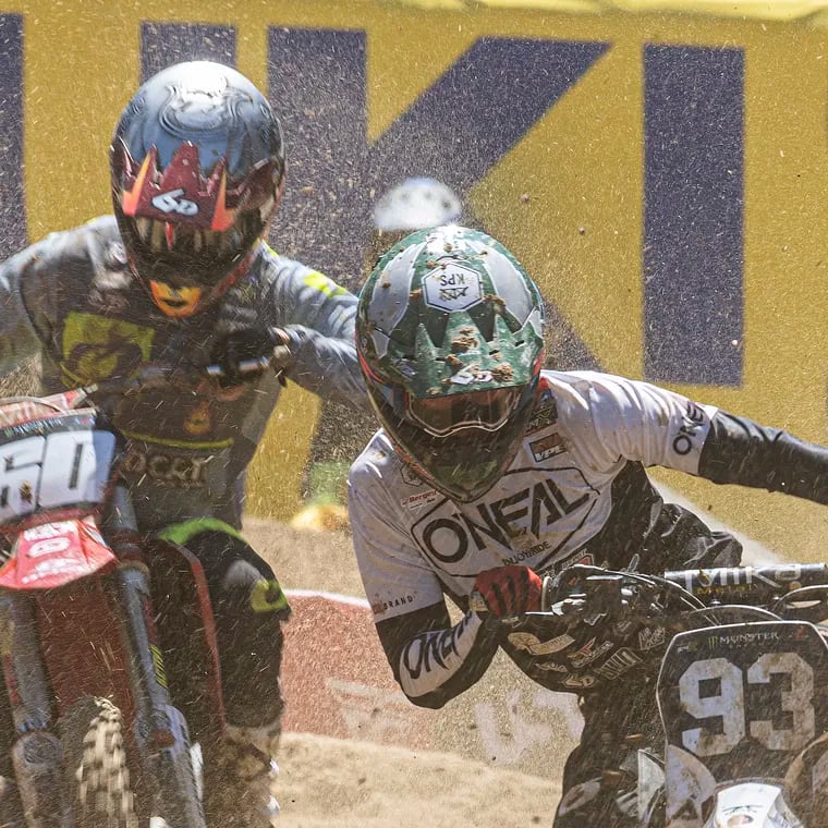 Bryce Shelly (right) is a Telford native who will be competing in the Monster Energy AMA Supercross Championship at Lincoln Financial Field on Saturday.