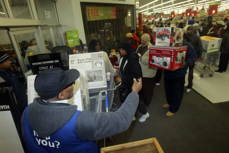 Shoppers on Black Friday in 2005 at the Wal-Mart on South Delaware Avenue in Philadelphia.