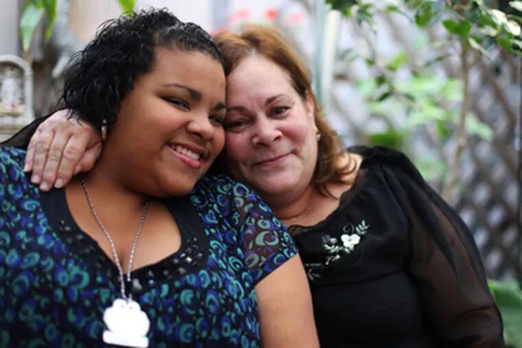 Jalesaa Figueroa and her grandmother Damaris Martinez survive on food stamps and Social Security. Figueroa is raising money to help pay tuition for her senior year at Little Flower. (Juliette Lynch / Staff Photographer)