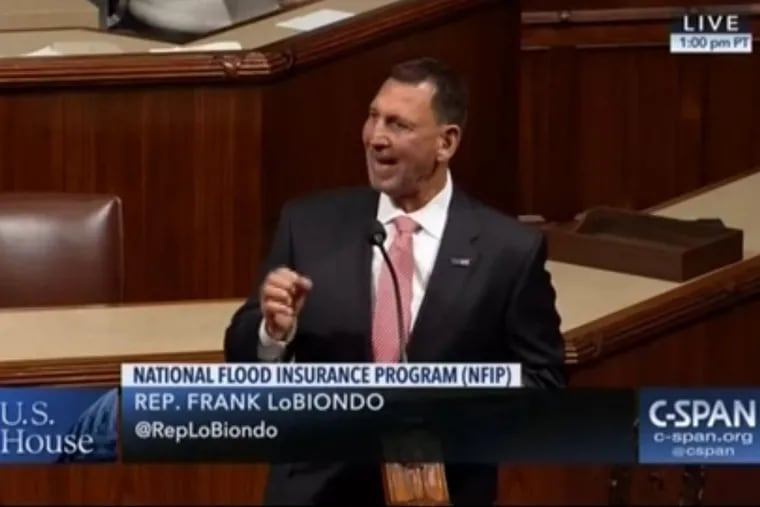 U.S. Rep Frank LoBiondo, R-NJ, expresses his anger on the House flood before a vote to revamp the National Flood Insurance Program.
