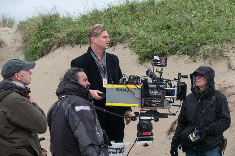 THOMP16 Director/writer/producer CHRISTOPHER NOLAN on the set of the Warner Bros. Pictures action thriller &quot;DUNKIRK,&quot; a Warner Bros. Pictures release.Credit: Melinda Sue Gordon