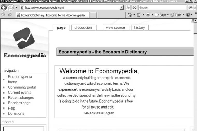 Economypedia is a &quot;wiki&quot; for economic terms, providing all sorts of definitions pertaining to the credit crisis, the Fed, the bailout and more.