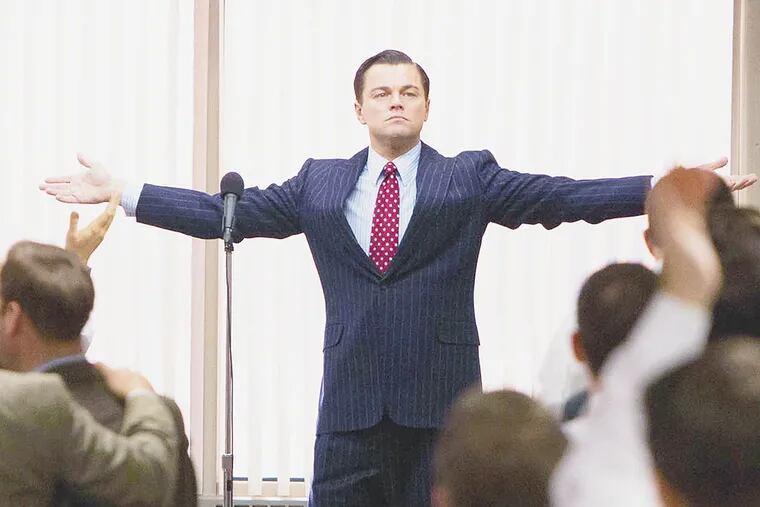 This film image released by Paramount Pictures shows Leonardo DiCaprio as Jordan Belfort in a scene from "The Wolf of Wall Street."(AP Photo/Paramount Pictures, Mary Cybulski)
