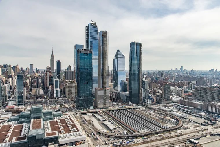 The first half of the Hudson Yards development has been completed on Manhattan's west side. Eventually, the project will extend over the rest of the rail tracks.