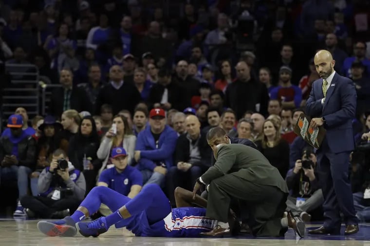 Sixers’ center Joel Embiid could miss two to four weeks.