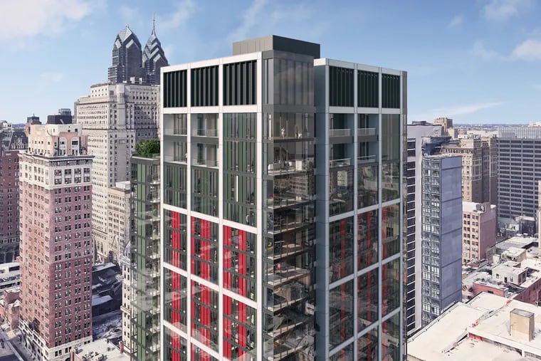 A rendering of what Midwood's new 12th Street tower will look like when completed.