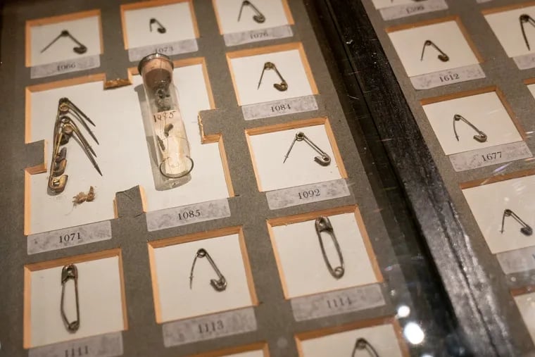 A drawer of dangerous objects removed from the throats of patients by Dr. Chevalier Jackson, at the Mutter Museum in Philadelphia, Monday March 18, 2019.