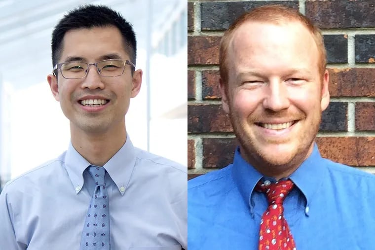 Jason Han (left) is a resident in cardiothoracic surgery at the University of Pennsylvania in Philadelphia and Jack DePaolo (right) is a pediatrics resident.