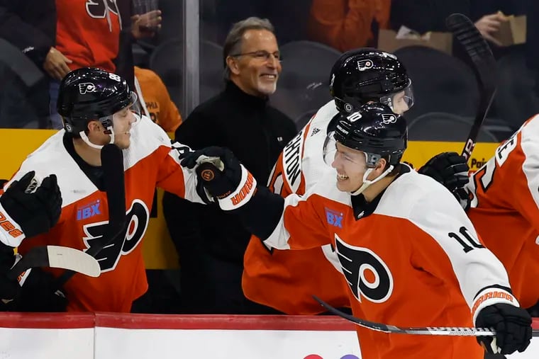 Flyers right wing Bobby Brink had a second period goal and scored the shootout winner over the Capitals.