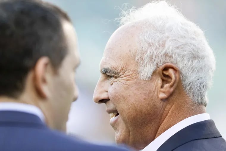 Eagles owner Jeffrey Lurie is thrilled with general manager Howie Roseman’s moves, but is it wishful thinking?