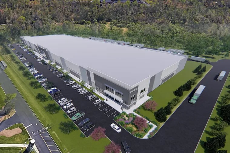 Artist's rendering of Philadelphia Logistic Center project planned at 3025 Meeting House Rd. in Northeast Philadelphia.