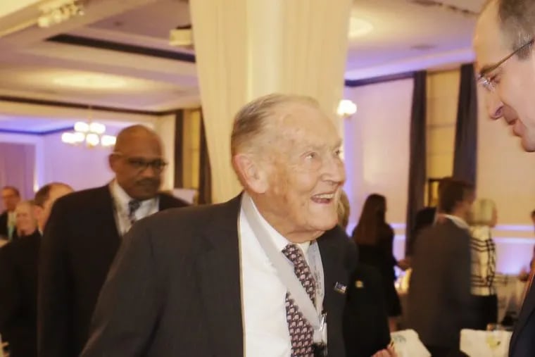 Jack C. Bogle, pictured here with Comcast boss Brian Roberts. Bogle praises Pennsylvania treasurer Joe Torsella as smart and public-spirited, but worries the pension review commission Torsella helps head lacks deep investment expertise