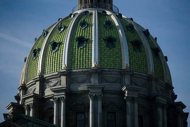 File photo shows the dome of the Pennsylvania Capitol in Harrisburg, Pa.