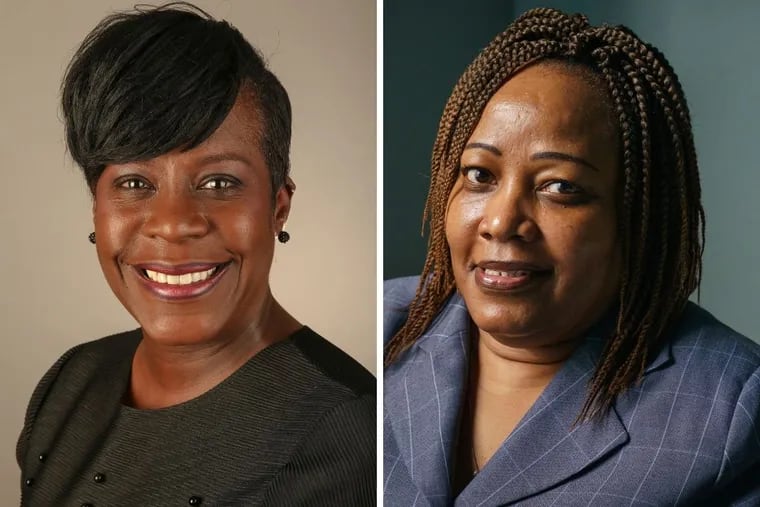 Councilmember Cherelle L. Parker, left, is introducing a measure to prevent online sheriff sales, a move suggested by Philadelphia Sheriff Rochelle Bilal, right.