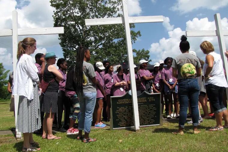 As part of the William Winter Institute for Racial Reconciliation youth tour, students learn about the &quot;Mississippi Burning&quot; murders.