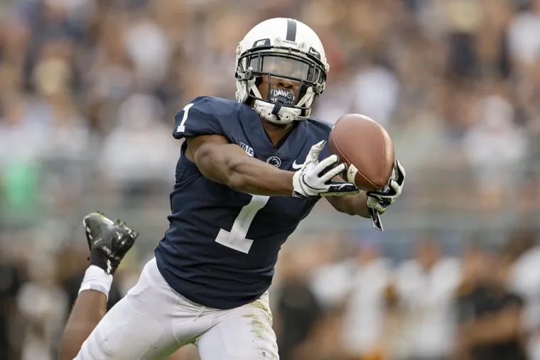 Penn State wide receiver KJ Hamler, here making a catch against Appalachian State, sparked the season-opening victory.