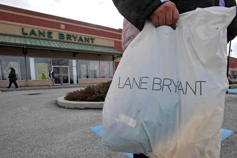 Lane Bryant store on Columbus Boulevard. Its Bensalem parent said revenue was off 15% at the stores.