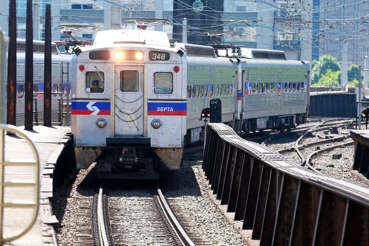 A SEPTA train moves into place at 30th Street Station in this 2014 file photo.