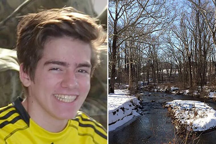 Cayman Naib, 13, was discovered by search teams lying in a shallow part of Darby Creek a few hundred yards from his Newtown Square home. Authorities said he was found near a wall from which he may have fallen. MARI SCHAEFER / Staff