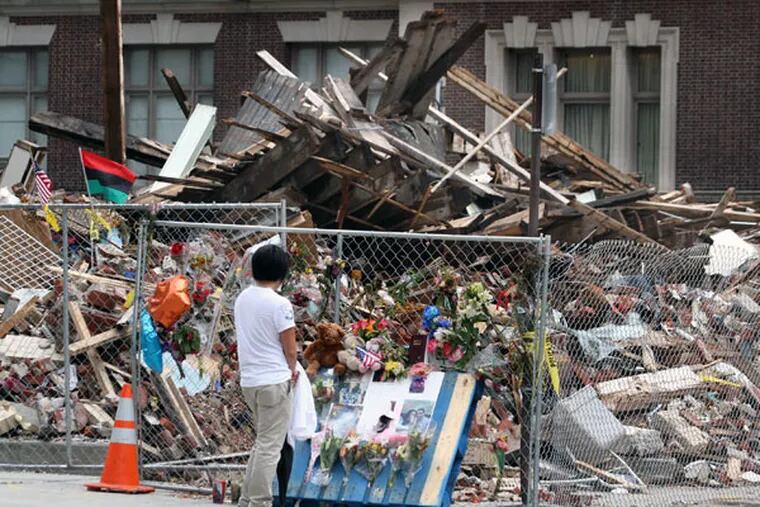 The site of the June 2013 building collapse at 22nd and Market streets that killed six and injured 13. (CHARLES FOX / STAFF PHOTOGRAPHER)