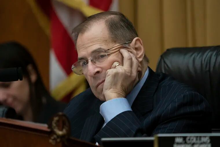 House Judiciary Committee Chairman Jerrold Nadler, D-N.Y., leads his panel on a hearing about executive privilege and congressional oversight, on Capitol Hill in Washington, Wednesday, May 15, 2019.  (AP Photo/J. Scott Applewhite)