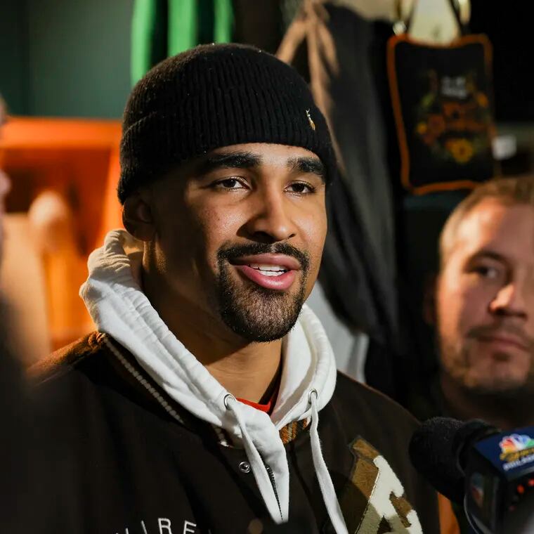 Eagles quarterback Jalen Hurts spoke at the team's Women's Football Festival on Sunday, about five months after the Birds season came to an end.