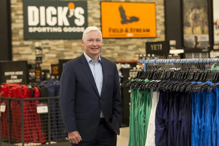 In this Oct. 18, 2016, photo, Chairman and CEO of DICK’S Sporting Goods Edward W. Stack poses as he visits a new store at the Baybrook Mall in the Houston. Stack got attentiin by issuing specific suggestions for gun control, far beyond what CEOs typically do. But it could become a trend.