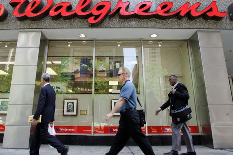 Drugstore operator Walgreen Co. said profit had fallen 10 percent in its fiscal first quarter because of costs of opening more than 200 new stores. The Deerfield, Ill., company saidit planned to slow the opening of new stores to save $500 million amid the U.S. recession.