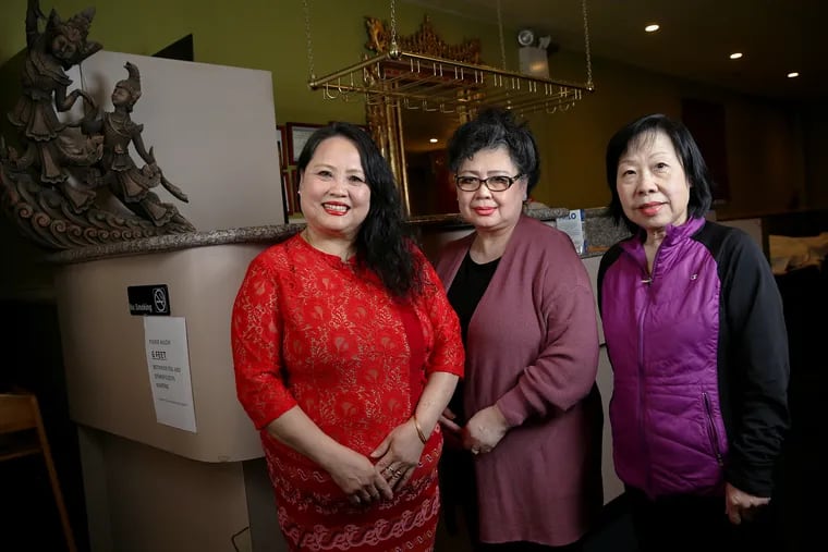 Owners Chiu Sin Mee (from left), Christine Gyaw, and Jenny Louie at Rangoon on April 1, 2021.