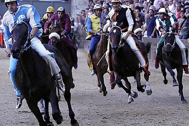 Horses gallop in Palio di Siena, an Italian race pols want to replicate in Atlantic City.
